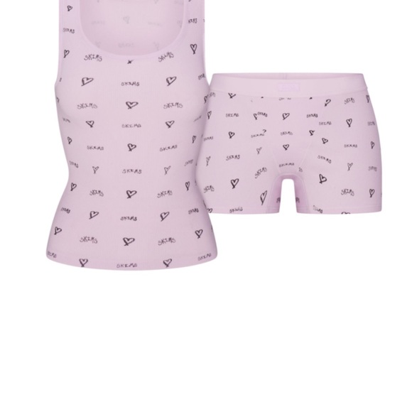 SKIMS 💜Sugar Plum Heart Pattern Tank set - Picture 4 of 5